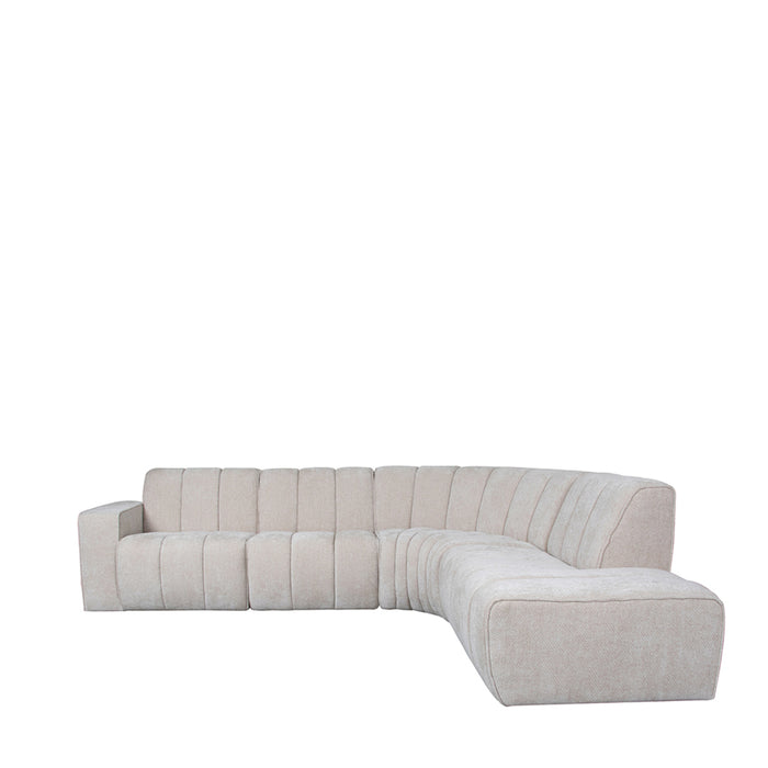 Hoekbank Vitoro | Rechts | Naturel | Bank Ottomane Voorstaand 128x98x82 cm