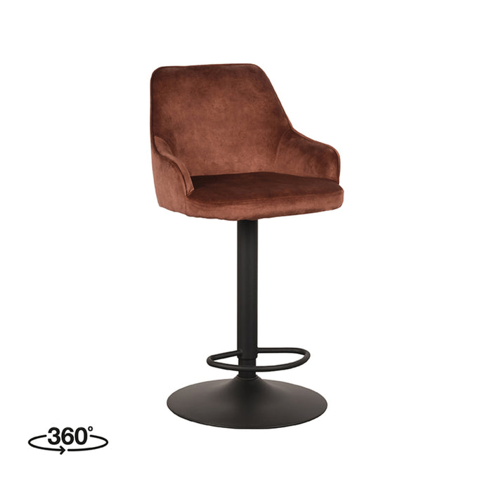 Barkruk Fender | Velours | 40x42x92 113 cm