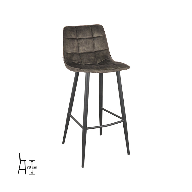Barkruk Jelt | Hunter Velours Zithoogte 78