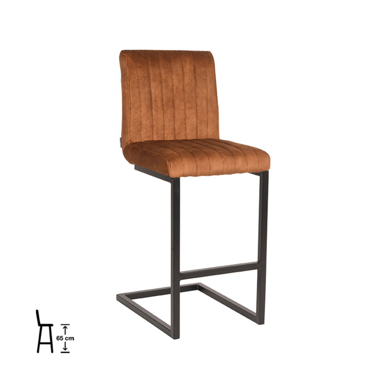 Barkruk Milo | Oker Velours Zithoogte 65