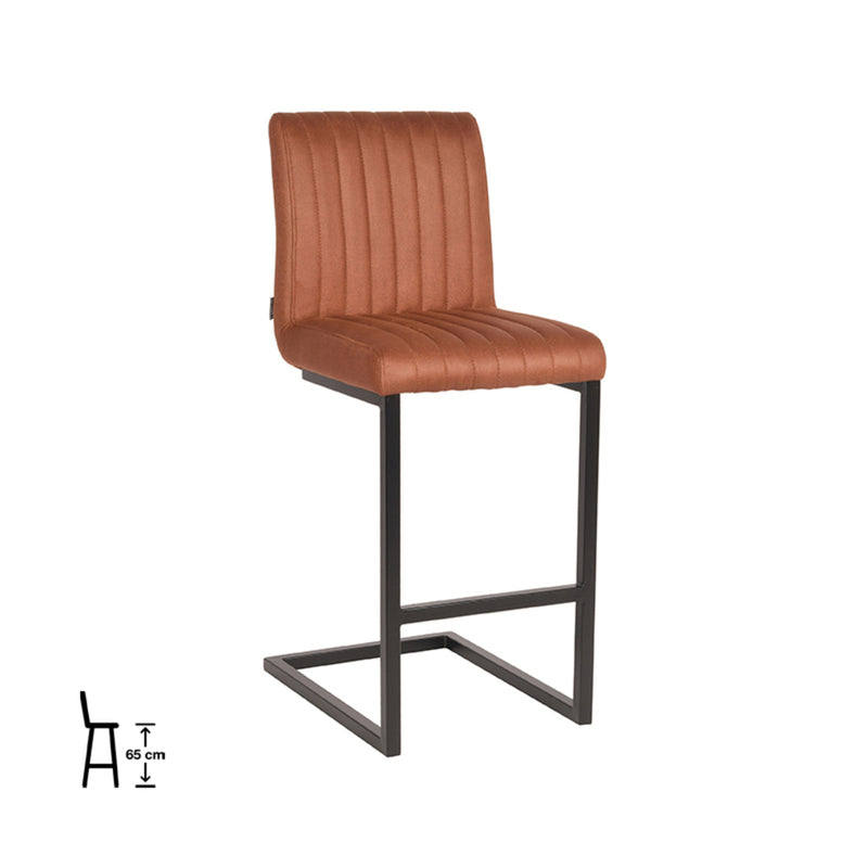 Barkruk Milo | Cognac Microfiber Zithoogte 65