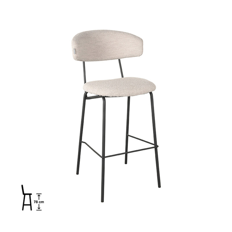 Barkruk Zack | Naturel Boucle Zithoogte 78