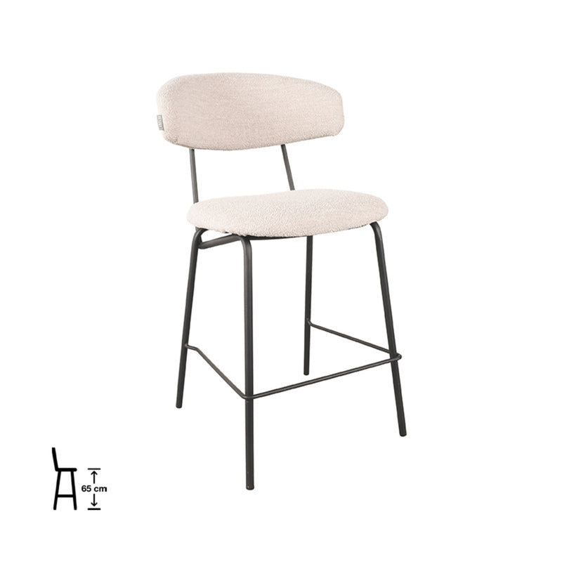Barkruk Zack | Naturel Boucle Zithoogte 65