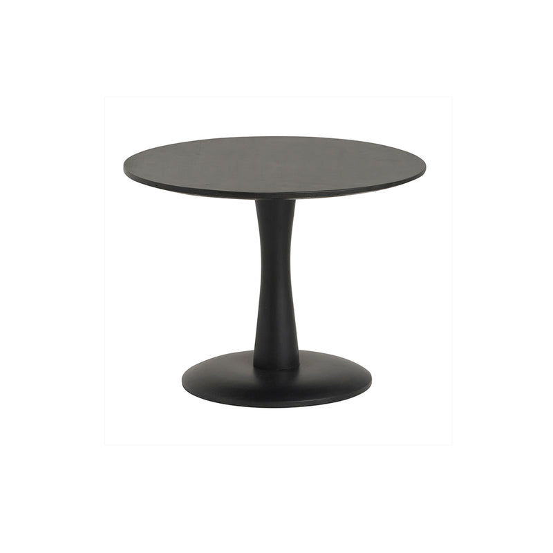 Bijzettafel Flare | Massief Mangohout - Zwart - Gelakt | 60 x 45 cm | Ø, laag, Black