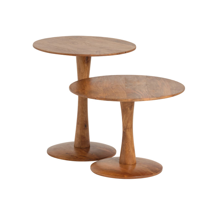 Bijzettafel Ginger | Massief Mangohout - Ginger - Gelakt | 60 x 45 cm | Ø, laag,