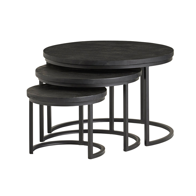 Salontafelset Black Enzo | Rond | Set van 3