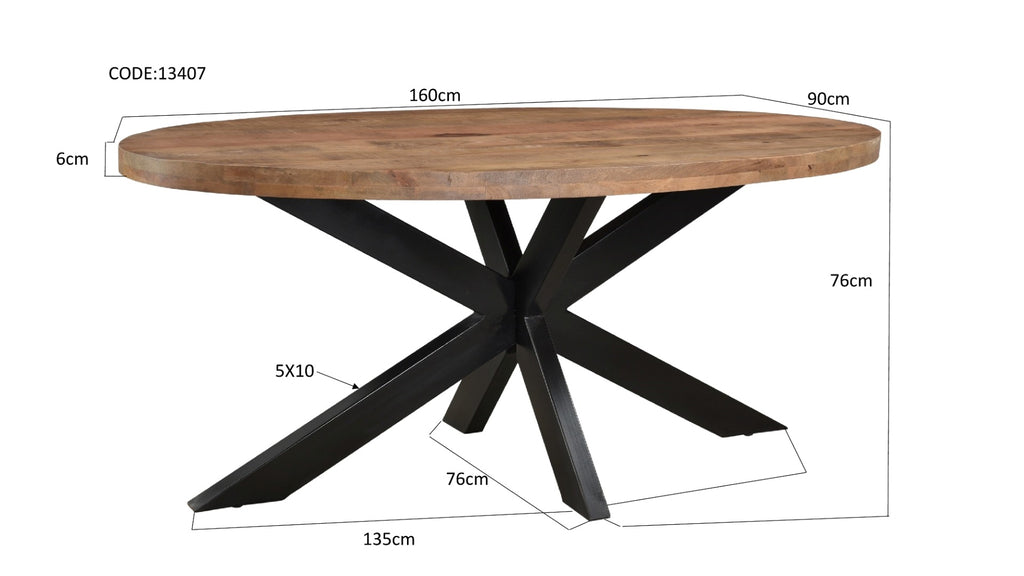 Brix Sturdy | 160 x 76 cm | Oval 160cm