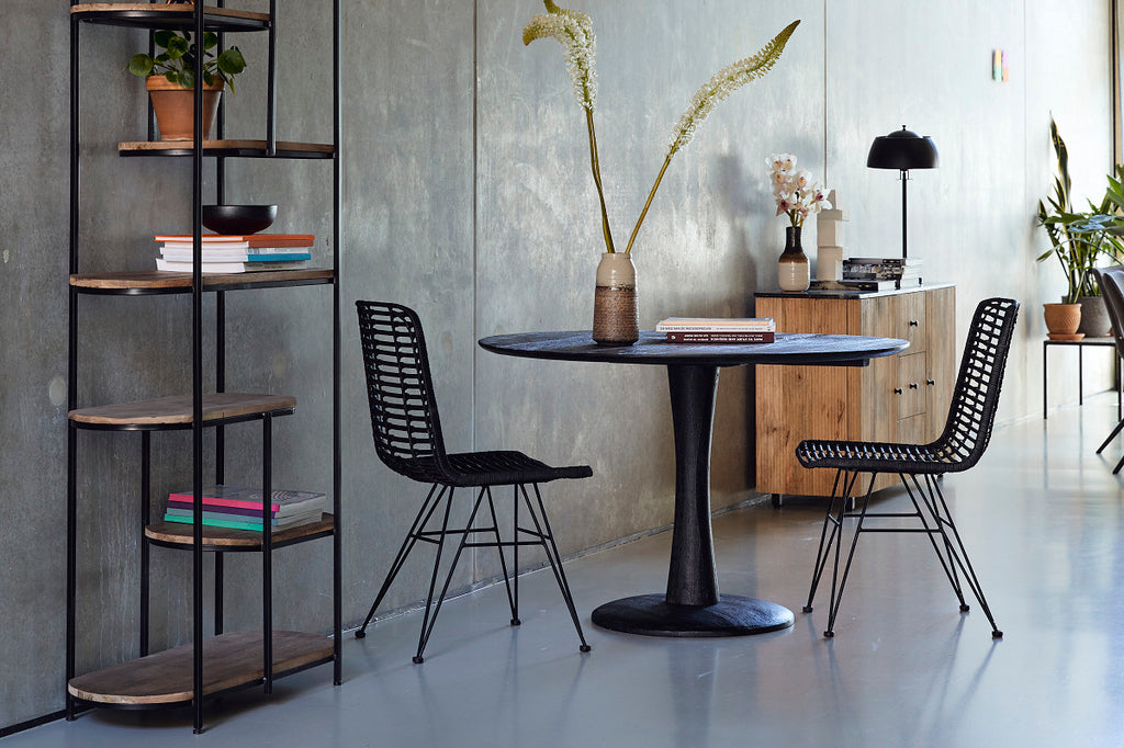 Eettafel Vivian Black | Mangohout | Rond | 120cm