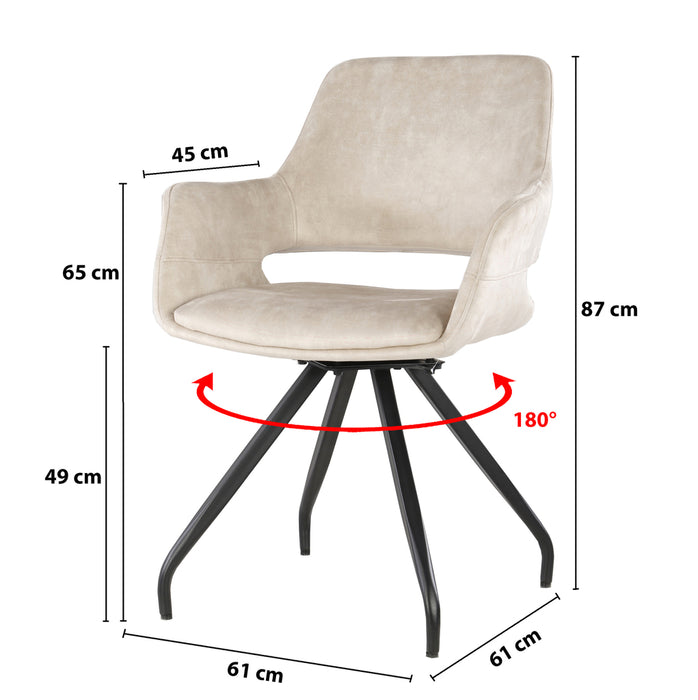 Eetkamerstoel Capp | Velvet | Beige