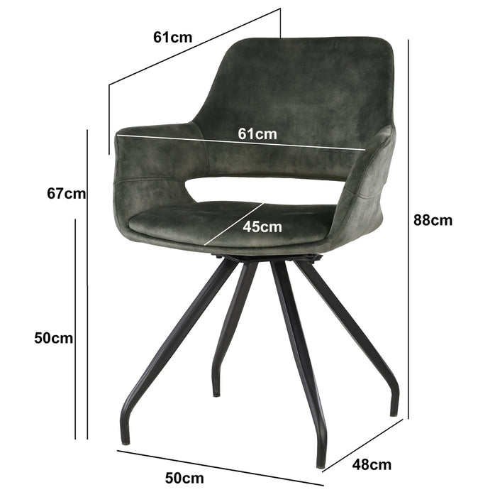 Eetkamerstoel Capp | Velvet | Olive