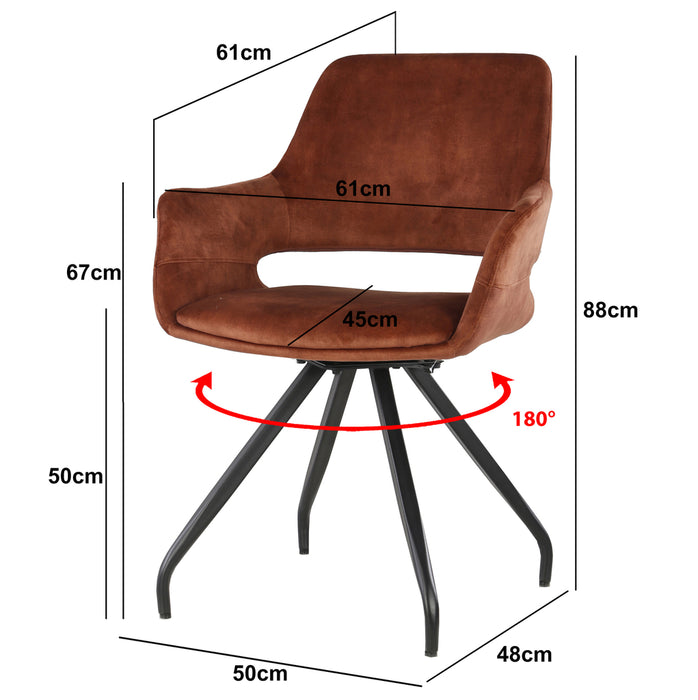 Eetkamerstoel Capp | Velvet | Rust