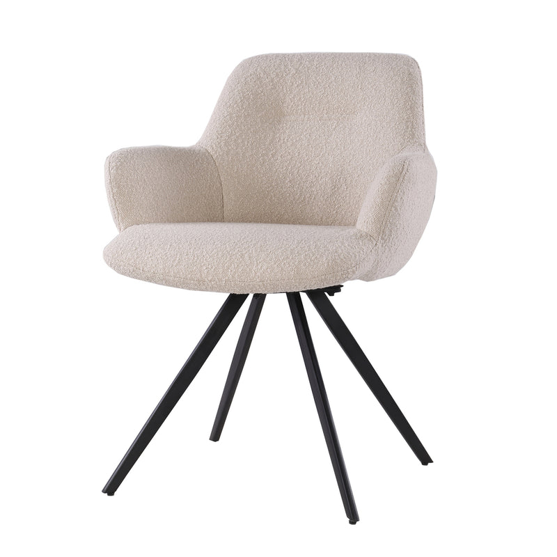 Eetkamerstoel Doreen | Draaipoot 180° | Boucle Beige