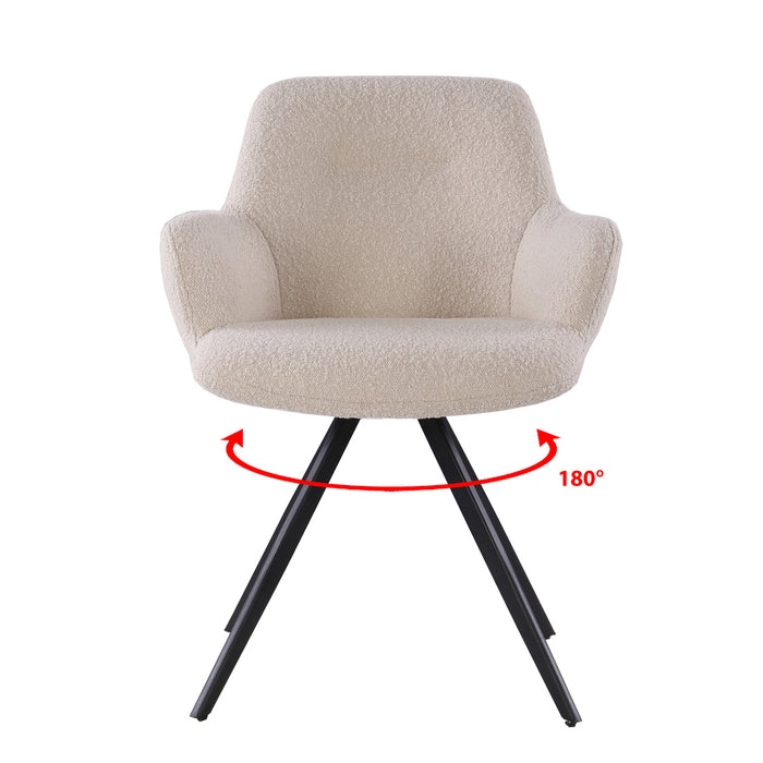 Eetkamerstoel Doreen | Draaipoot 180° | Boucle Beige