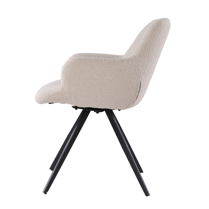 Eetkamerstoel Doreen | Draaipoot 180° | Boucle Beige