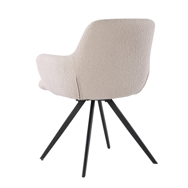 Eetkamerstoel Doreen | Draaipoot 180° | Boucle Beige