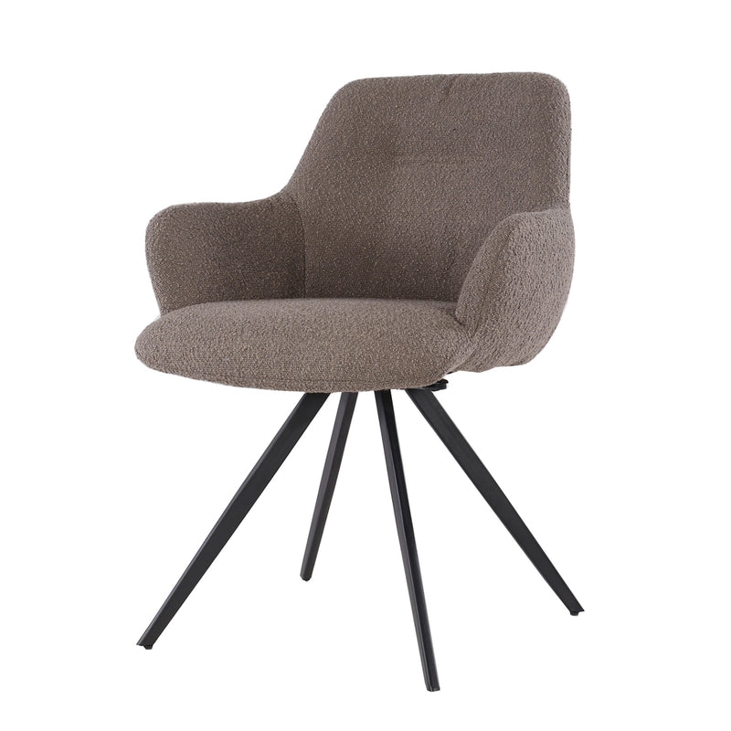 Eetkamerstoel Doreen | Draaipoot 180° | Boucle Brown