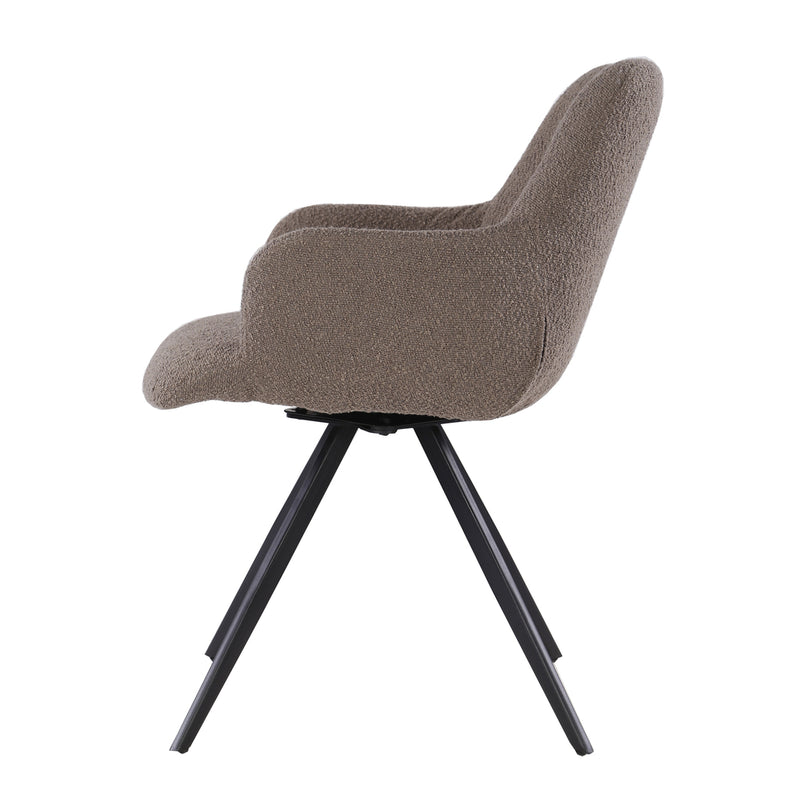 Eetkamerstoel Doreen | Draaipoot 180° | Boucle Brown