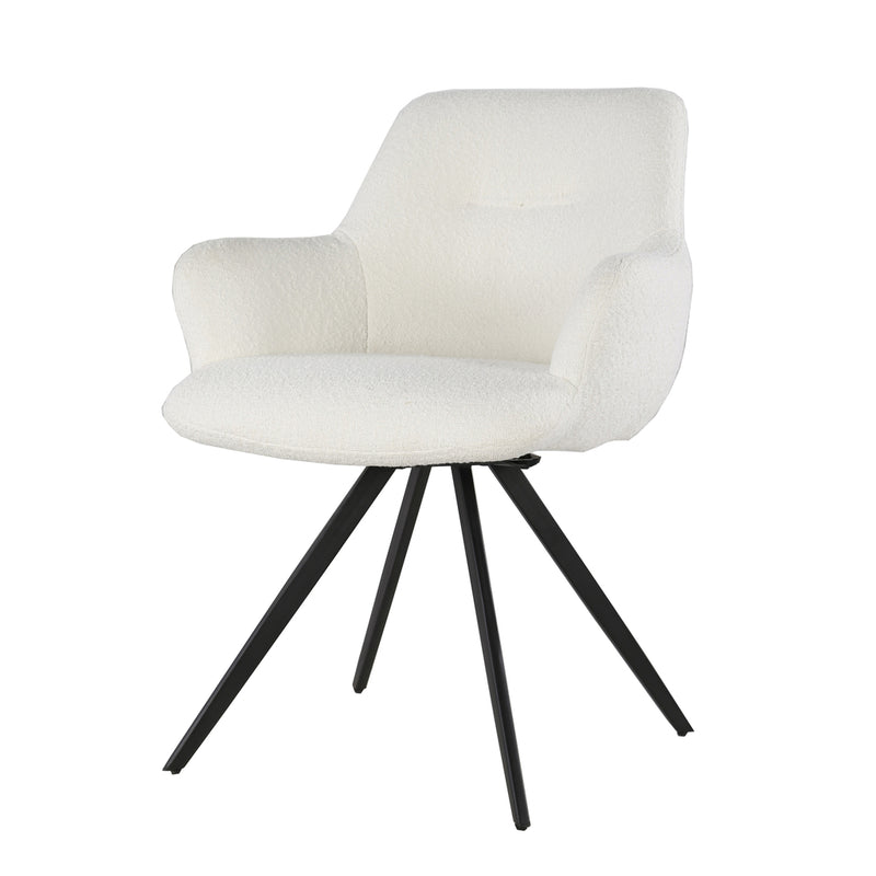 Eetkamerstoel Doreen | Draaipoot 180° | Boucle White