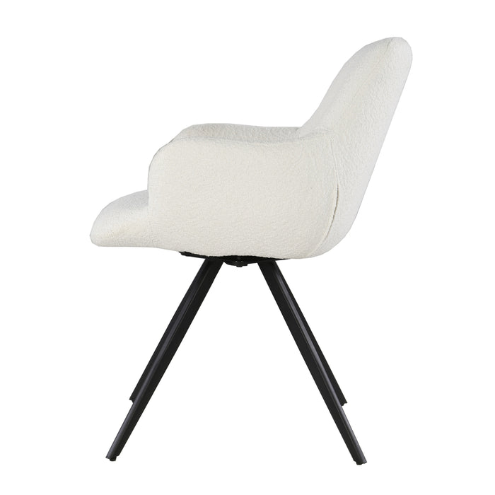 Eetkamerstoel Doreen | Draaipoot 180° | Boucle White