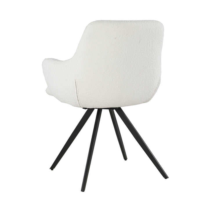 Eetkamerstoel Doreen | Draaipoot 180° | Boucle White