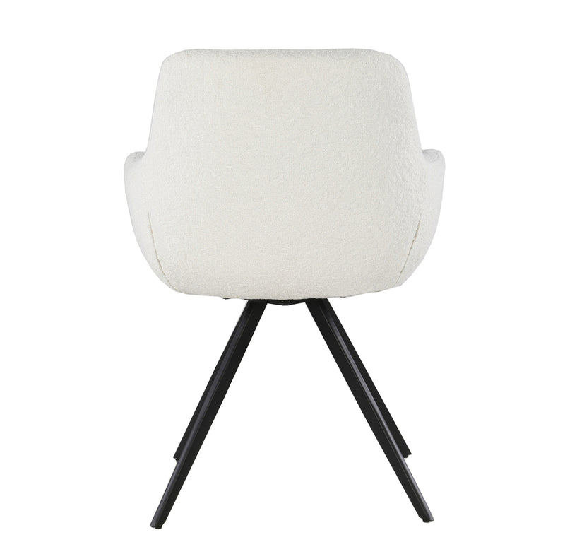 Eetkamerstoel Doreen | Draaipoot 180° | Boucle White