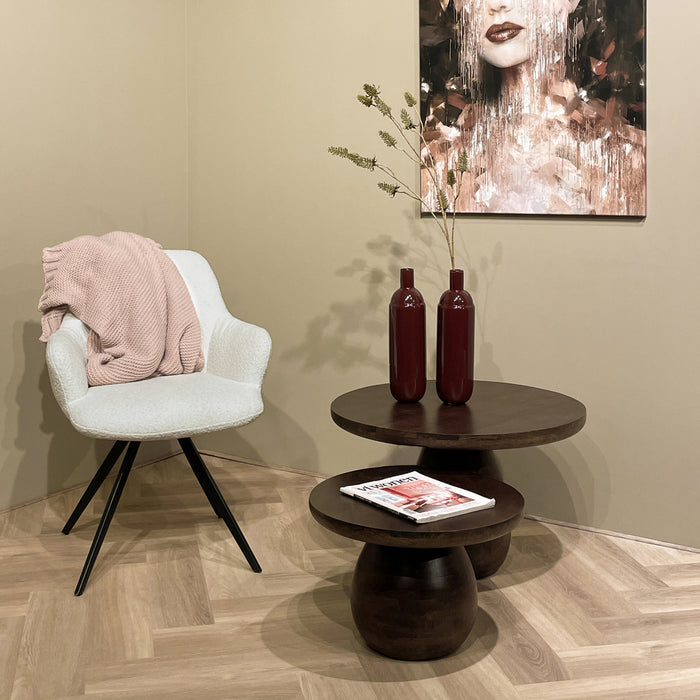 Eetkamerstoel Doreen | Draaipoot 180° | Boucle White