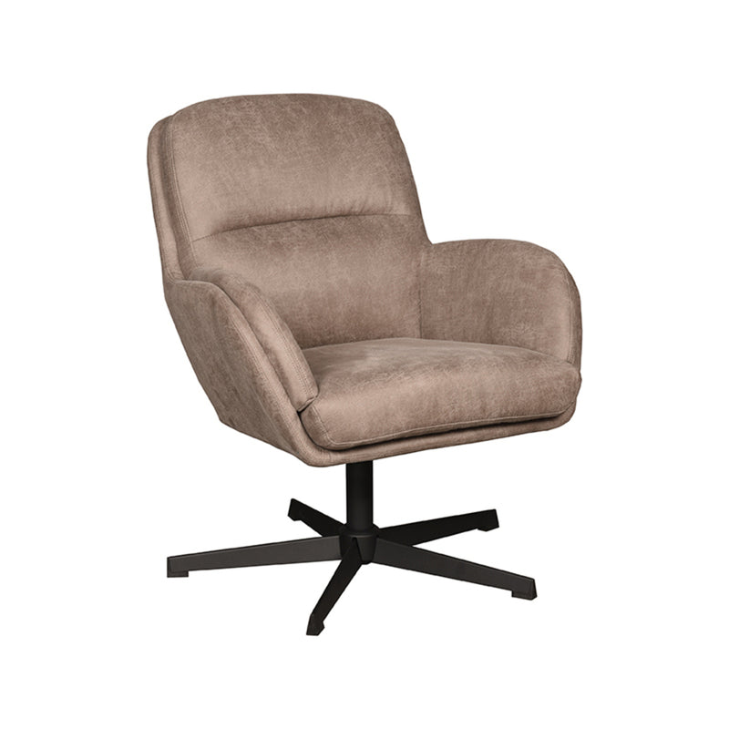 Fauteuil Moss | Taupe | Micro Suede | Draaifauteuil 70x77x90 cm