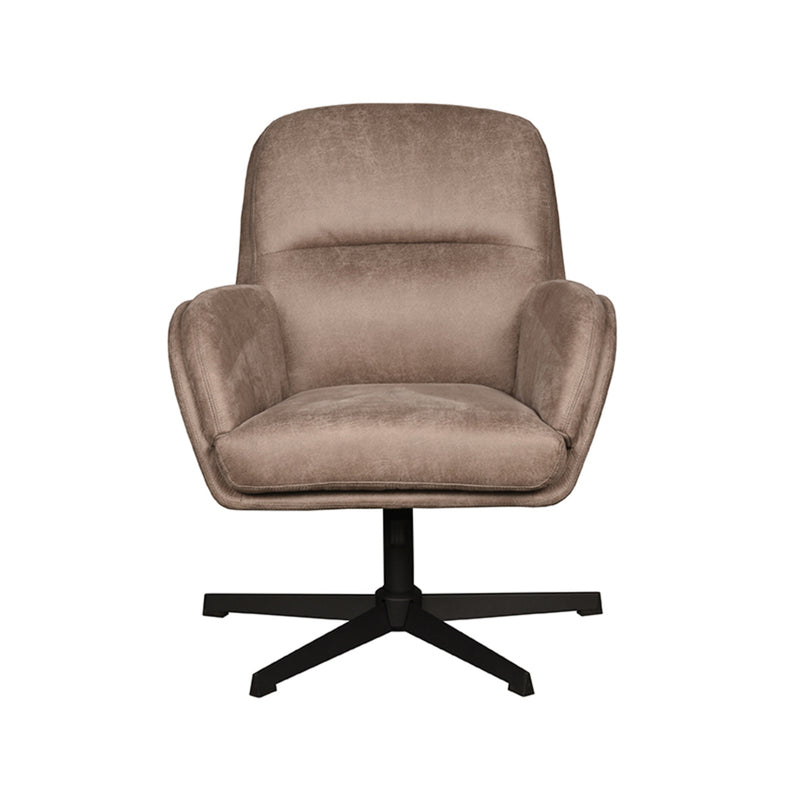 Fauteuil Moss | Taupe | Micro Suede | Draaifauteuil 70x77x90 cm
