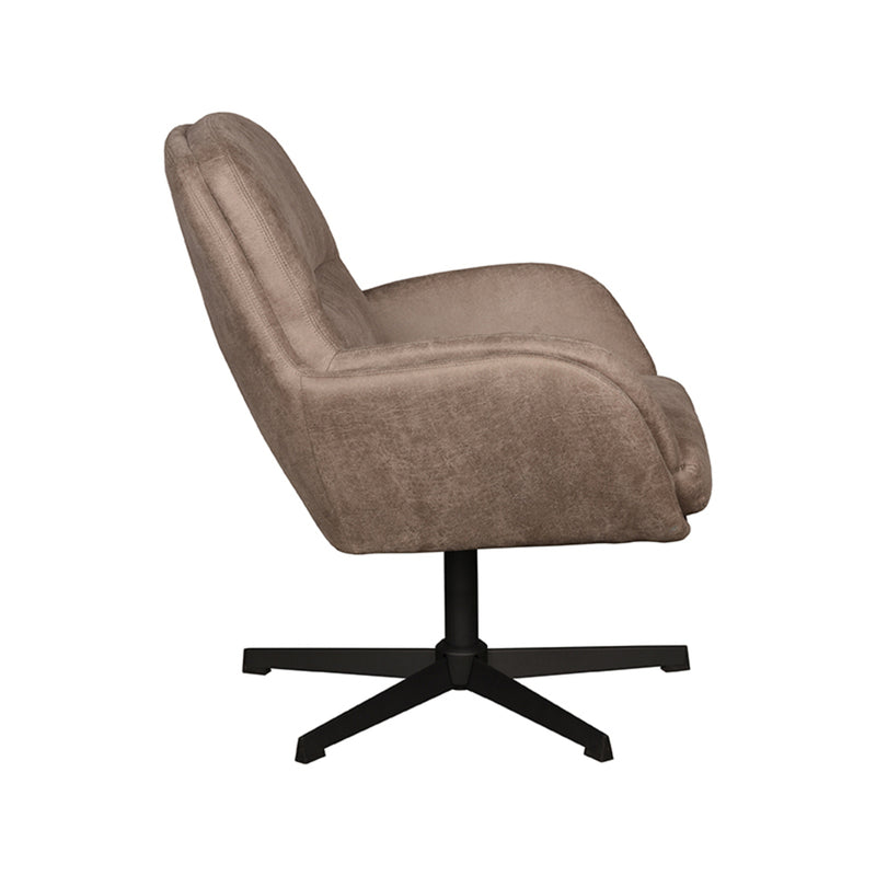 Fauteuil Moss | Taupe | Micro Suede | Draaifauteuil 70x77x90 cm