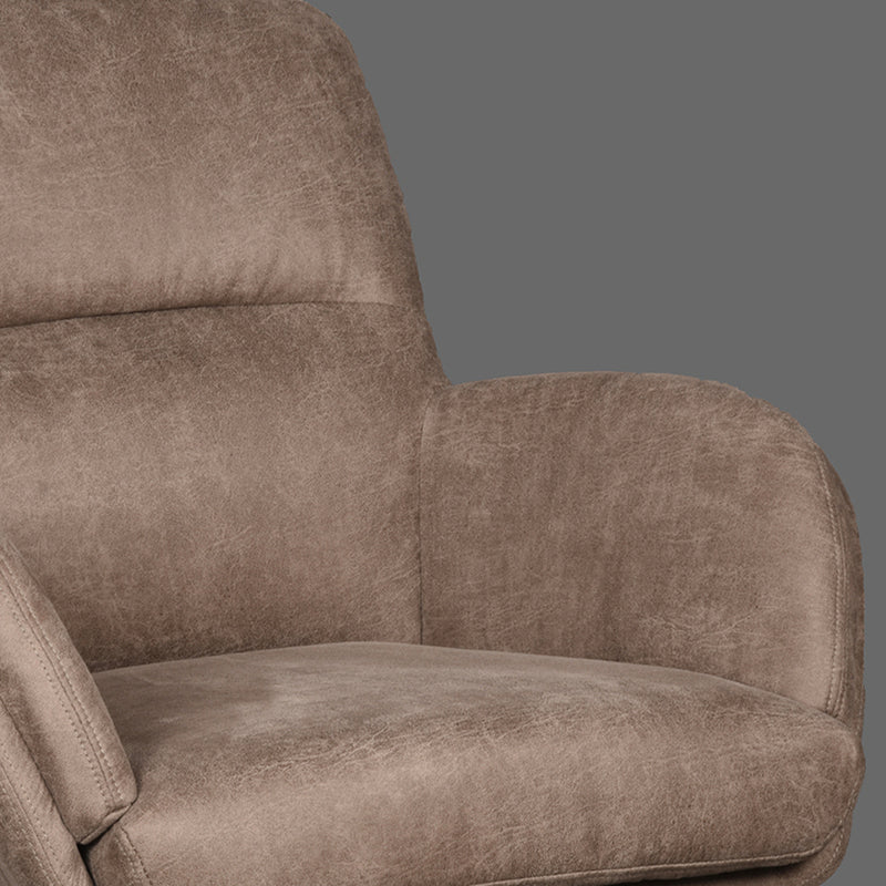 Fauteuil Moss | Taupe | Micro Suede | Draaifauteuil 70x77x90 cm
