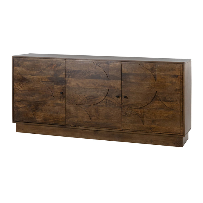 Dressoir Kaapstad | Massief Mangohout - Dark Walnut - Gelakt | 100 x 76 cm | 180 met 3 deuren,
