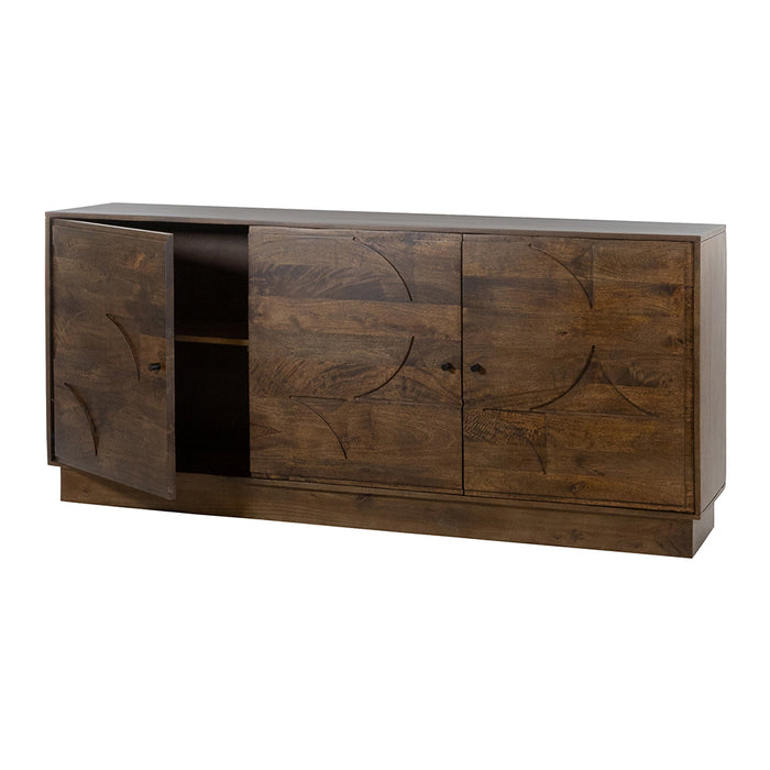 Dressoir Kaapstad | Massief Mangohout - Dark Walnut - Gelakt | 100 x 76 cm | 180 met 3 deuren,