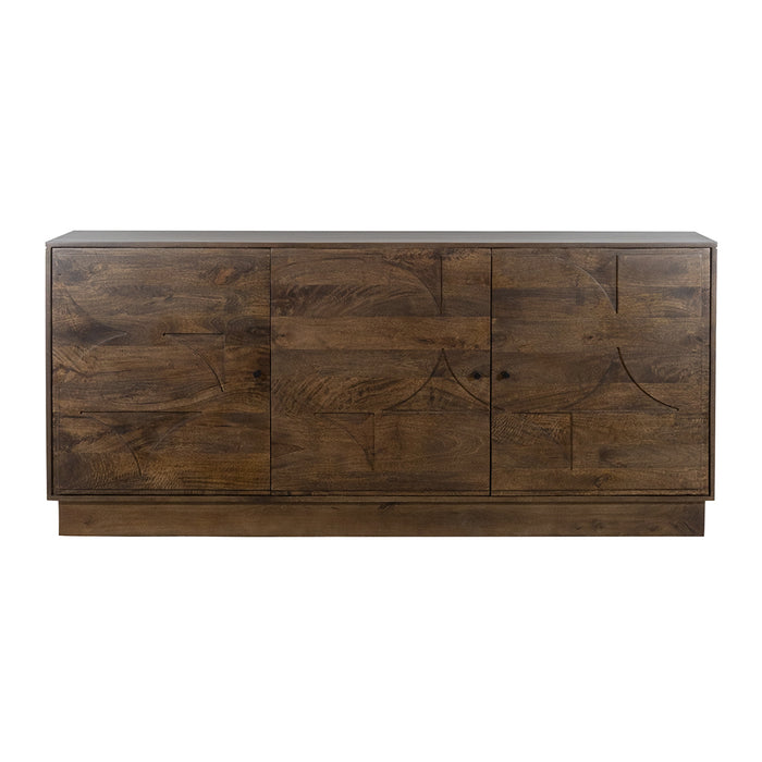 Dressoir Kaapstad | Massief Mangohout - Dark Walnut - Gelakt | 100 x 76 cm | 180 met 3 deuren,