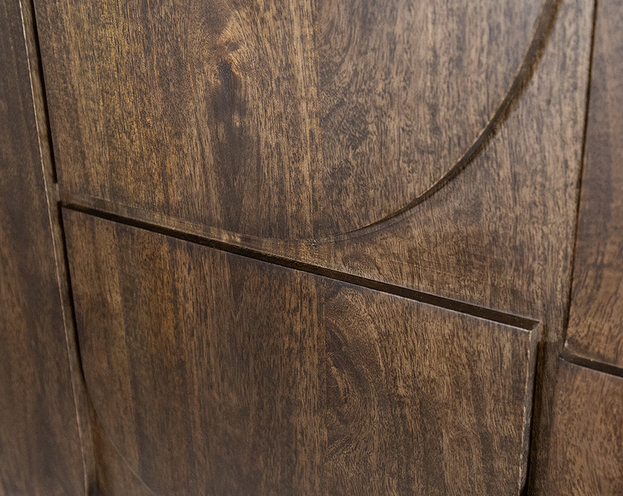 Dressoir Kaapstad | Massief Mangohout - Dark Walnut - Gelakt | 100 x 76 cm | 180 met 3 deuren,