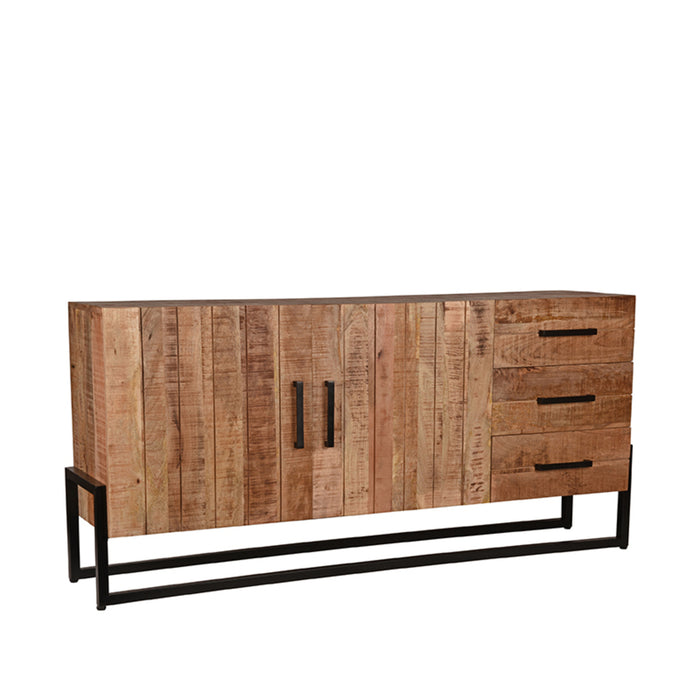 Dressoir Bolivia | Mangohout | 2 deuren | 3 lades | 4 vakken | Rough