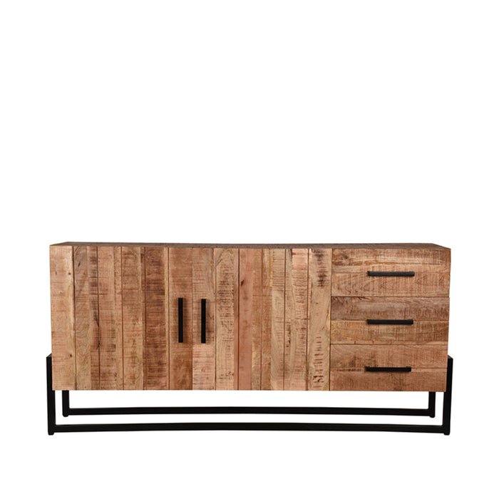 Dressoir Bolivia | Mangohout | 2 deuren | 3 lades | 4 vakken | Rough