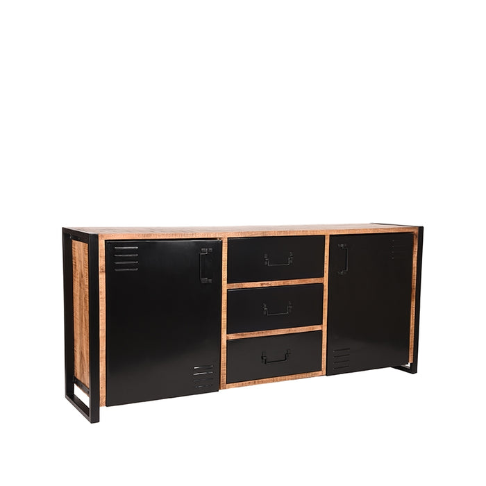 Dressoir Brussels | Mangohout | 2 deuren | 3 lades | 4 vakken | Rough 190 cm