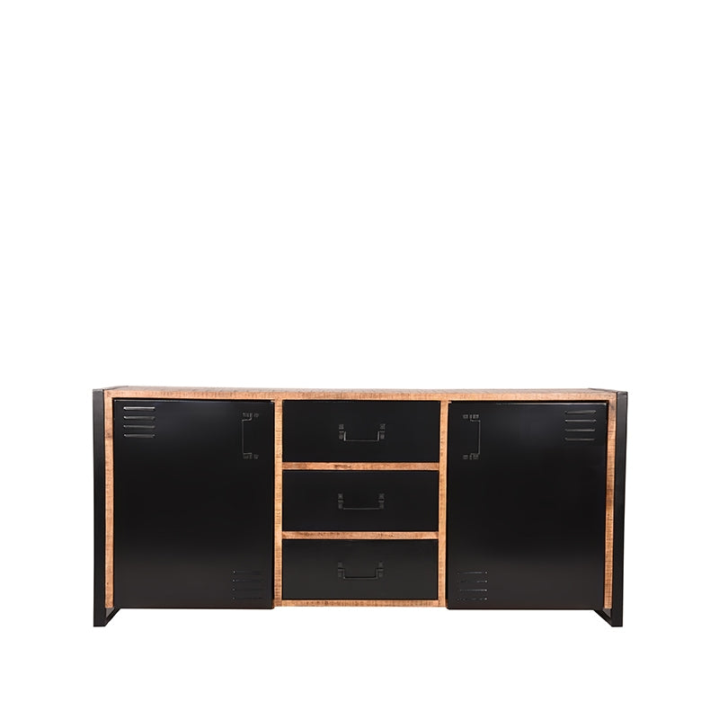 Dressoir Brussels | Mangohout | 2 deuren | 3 lades | 4 vakken | Rough 190 cm