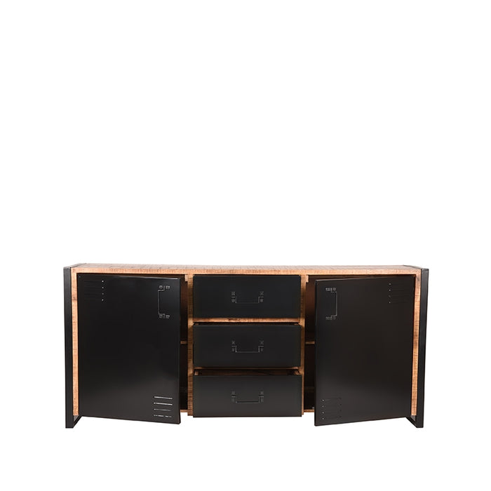 Dressoir Brussels | Mangohout | 2 deuren | 3 lades | 4 vakken | Rough 190 cm