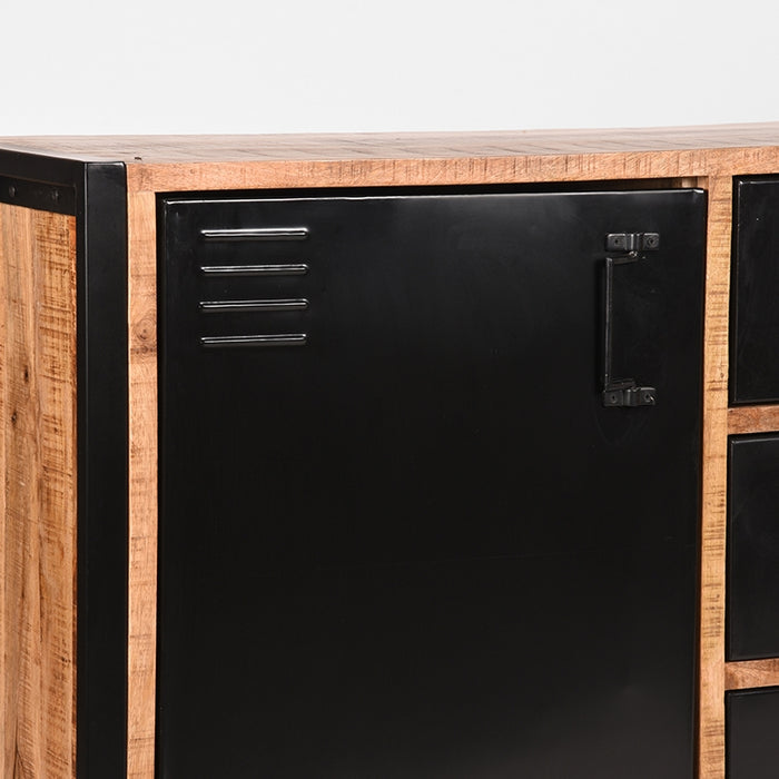 Dressoir Brussels | Mangohout | 2 deuren | 3 lades | 4 vakken | Rough 190 cm