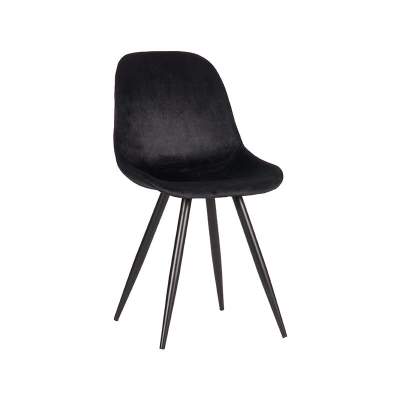 Eetkamerstoel Capri - Zwart - Fluweel
