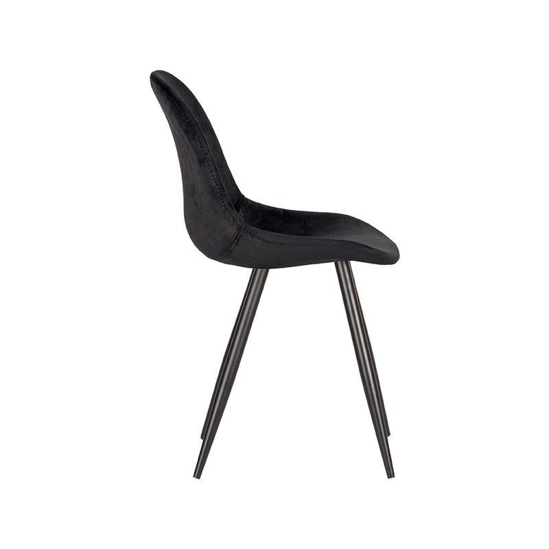 Eetkamerstoel Capri - Zwart - Fluweel