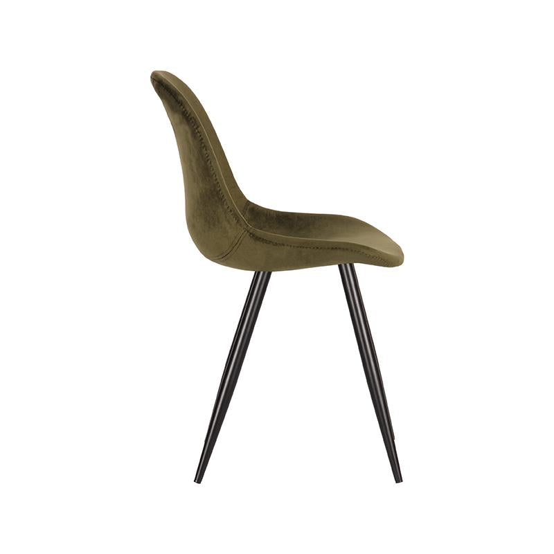 Eetkamerstoel Capri - Army green - Fluweel