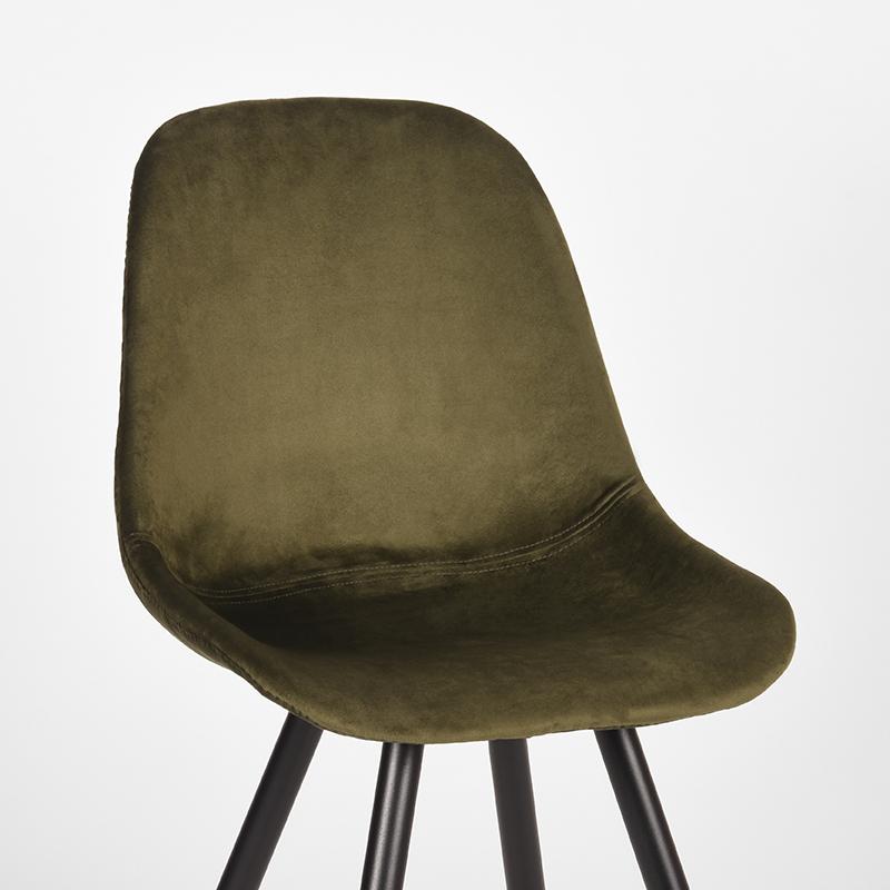 Eetkamerstoel Capri - Army green - Fluweel