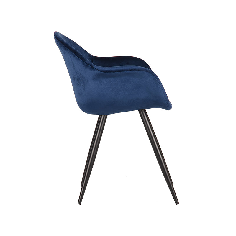Eetkamerstoel Forli - Blauw - Fluweel