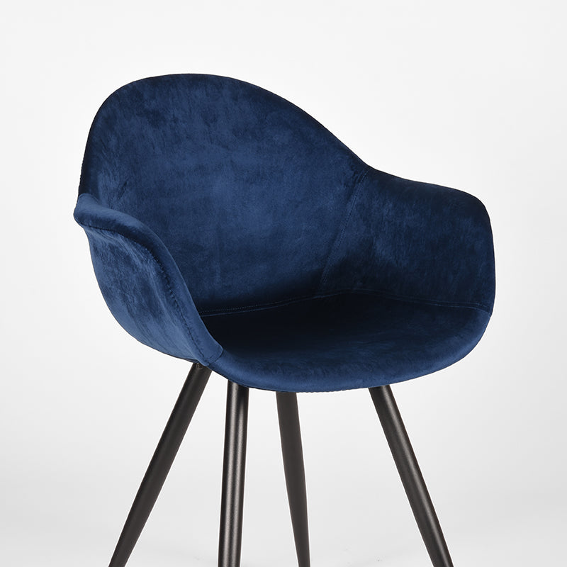 Eetkamerstoel Forli - Blauw - Fluweel