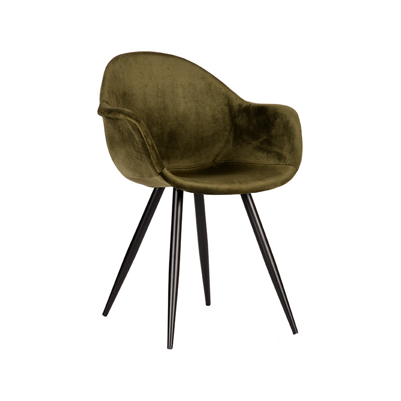 Eetkamerstoel Forli - Army green - Fluweel