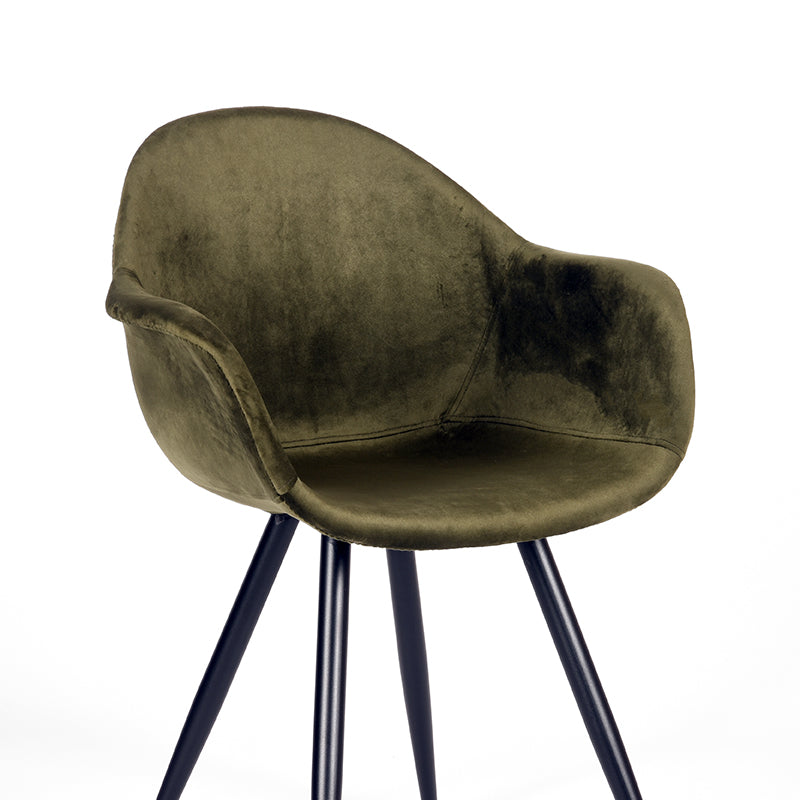 Eetkamerstoel Forli - Army green - Fluweel