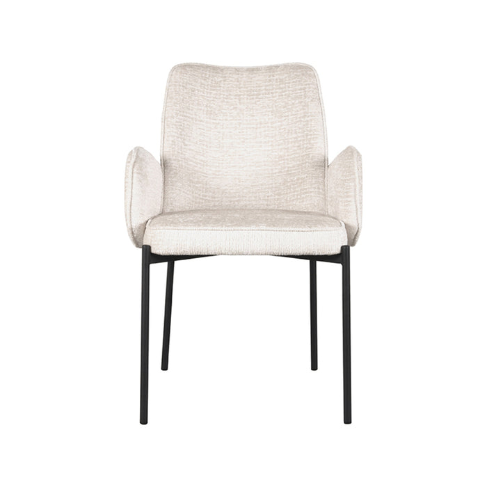 Eetkamerstoel Joni - Crème - Fluweel