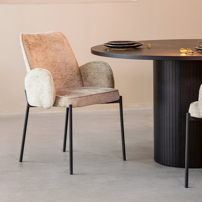 Eetkamerstoel Joni - Beige - Fluweel
